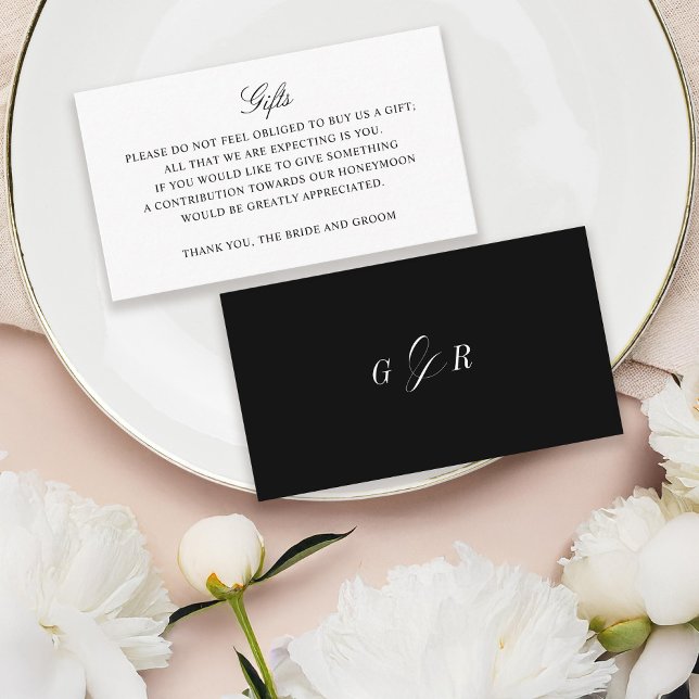 Gift Registry Honeymoon Fund Bröllop Monogram Tilläggskort (Skapare uppladdad)