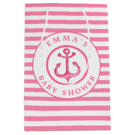 Gift-Rosan för babyskor - Nautical Anchor Stripe