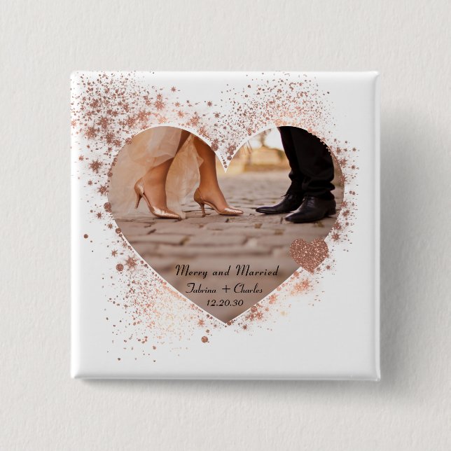 Gift Rose Guld Glittrande Ljus Foto  Knapp (Framsida)