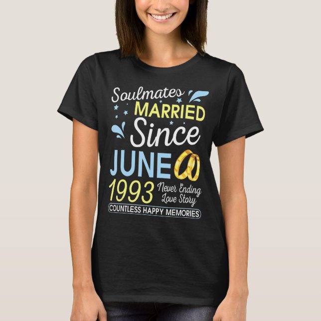 Gift sedan juni 1993 och slutar aldrig 29 år Kärle T Shirt (Framsida)