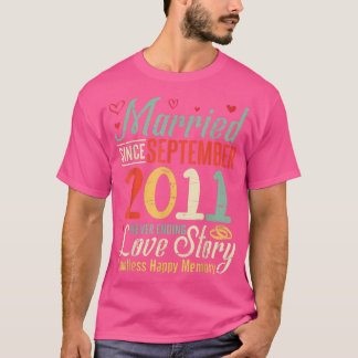 Gift sedan september 2011 aldrig slutande kärleksh t shirt
