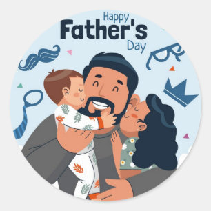 GIFT Sticker Fars dag Runt Klistermärke