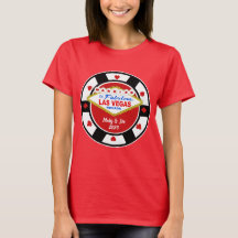 Gift T-shirt för bröllop i Las Vegas med pokerchip