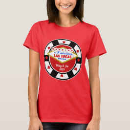 Gift T-shirt för bröllop i Las Vegas med pokerchip
