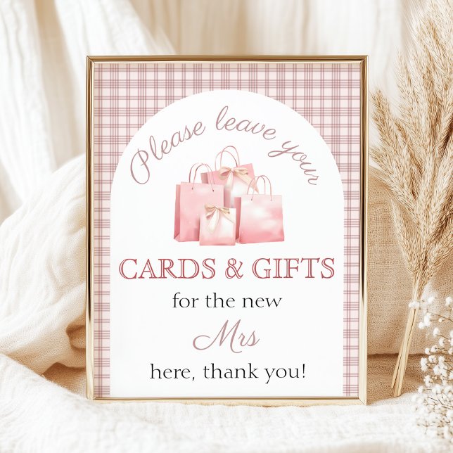 Gift table Pink Fresh off the market Bridal Shower Poster (Skapare uppladdad)