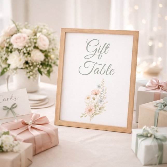 Gift Table Wildflower Bridal Shower Event Sign (Skapare uppladdad)