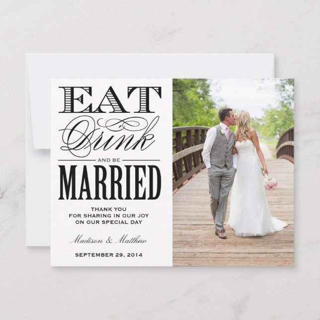 Gift | Tack Fotovykort Inbjudningar (Framsida)