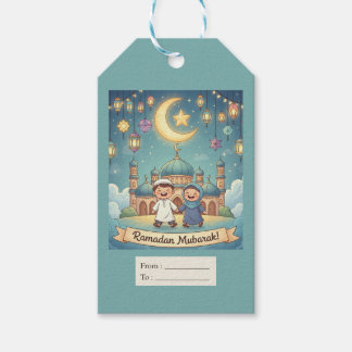 Gift Tag Ramadhan Blue Cute Presentetikett