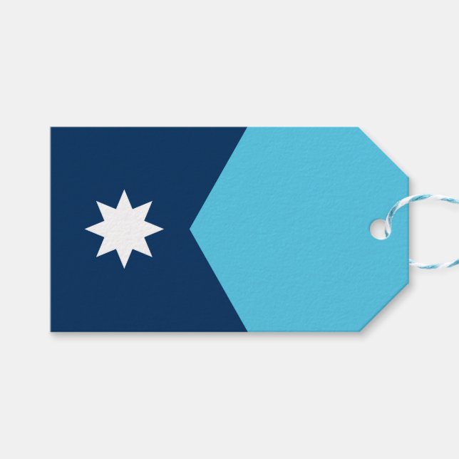 Gift Tag with Flag of Minnesota, USA Presentetikett (Framsidan (Horisontell))
