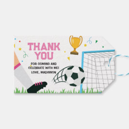 Gift Tags Thank You Card Soccer Sport Birthday Presentetikett