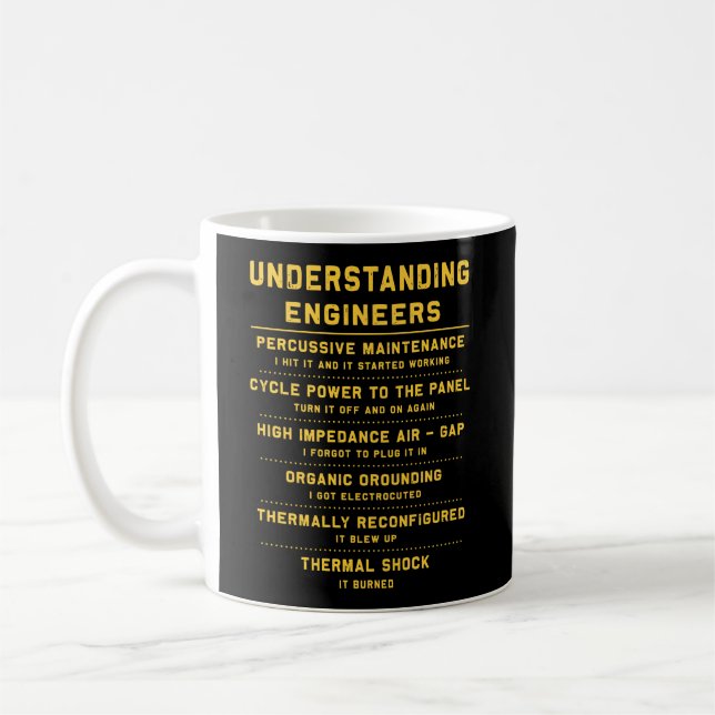 Gift Understanding Ingenjör Funny Kaffemugg (Vänster)