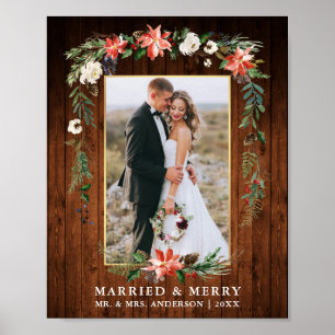 Gift Vig Växt Guld Vattenfärg Vinter Blommig Poster