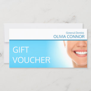 Gift Voucher Dental Care Healthy Smile Blue Tack Kort