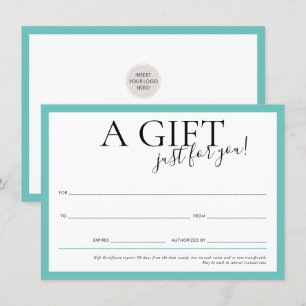 GIFT VOUCHER elegant modern chic business mynta Inbjudningar