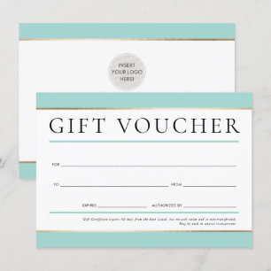 GIFT VOUCHER modern elegant business mynt grönt Inbjudningar
