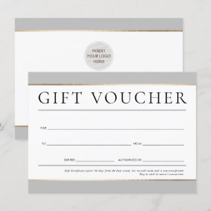 GIFT VOUCHER modern elegant business neutralt gråt Inbjudningar