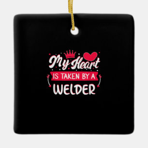 Gift Welder Valentines day, ynka för manar kvinno Julgransprydnad Keramik