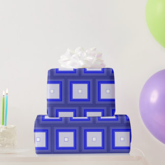 Gift wrap - Concentric Squares in Blue Tones Presentpapper