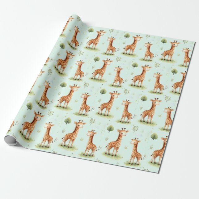 Gift Wrap (Giraffe Parad Baby) Presentpapper (Utrullad)