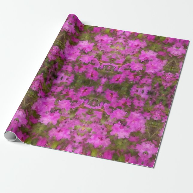 Gift Wrap Roll Lila Rhododendrons Presentpapper (Utrullad)