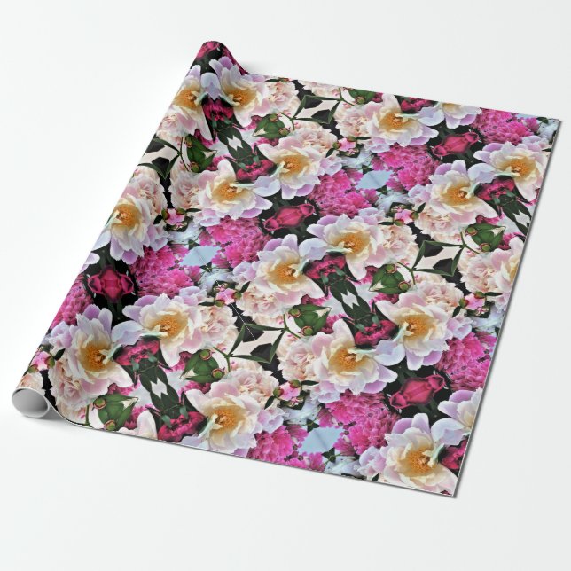 Gift Wrap Roll Peonies Presentpapper (Utrullad)