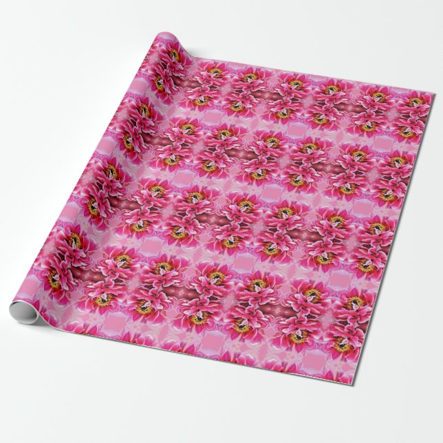 Gift Wrap Roll Rosa Peony Presentpapper (Utrullad)