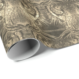 Gift Wrap - Tiger Ögon i Sepia Presentpapper