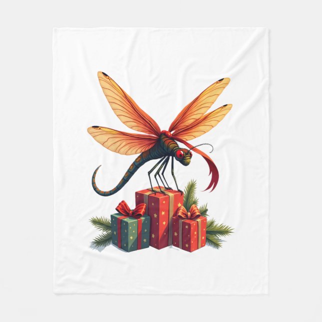 Gift-Wrapped Dragonfly Fleecefilt (Framsidan)