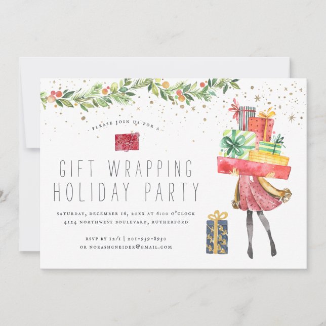Gift Wrapping | Inbjudan till Julfest (Framsida)