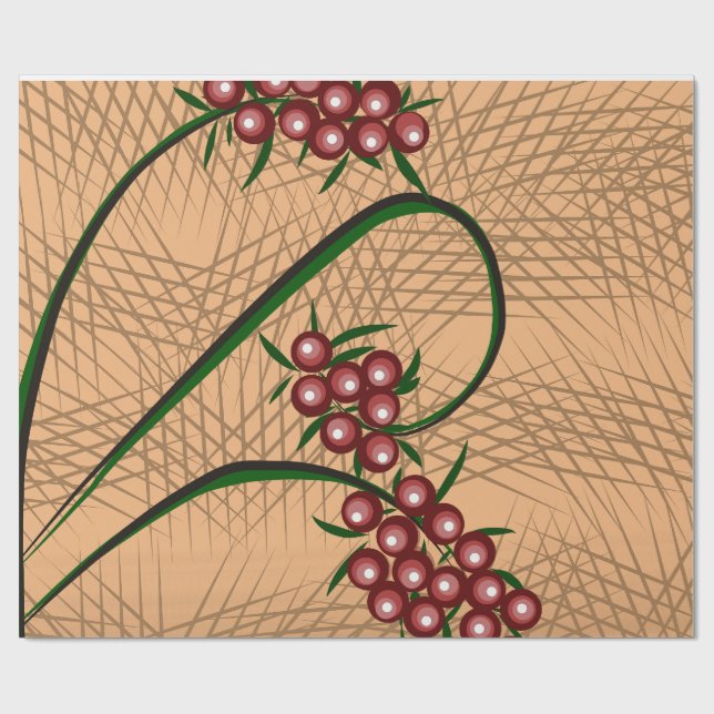 Gift Wrapping Papper med Berry mönster Presentpapper (Platt)