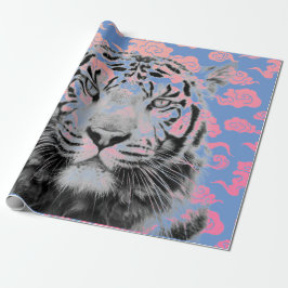 GIFT WRAPPING TIGER MED ROSA JAPANESE CLOUDS PRESENTPAPPER