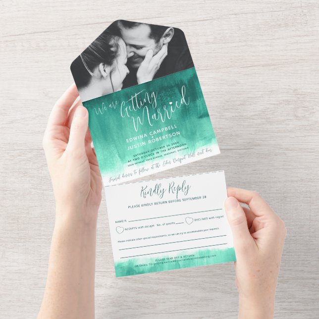 Gifta sig bröllop fotoemerald grönts osa (Avrivbar del)