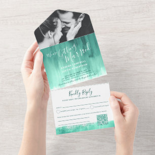 Gifta sig bröllop fotoemerald osa QR
