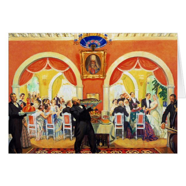 Gifta sig festmåltid, 1917 hälsningskort (Framsidan Horizontal)