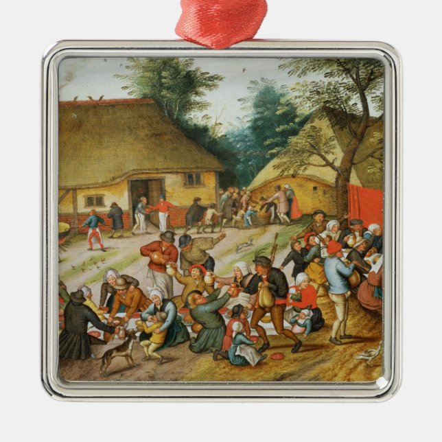 Gifta sig festmåltid julgransprydnad metall (Framsidan)