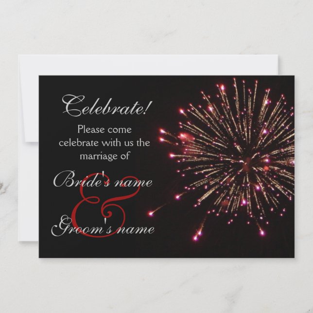 Gifta sig för firande som är rött inbjudningar (Framsida)