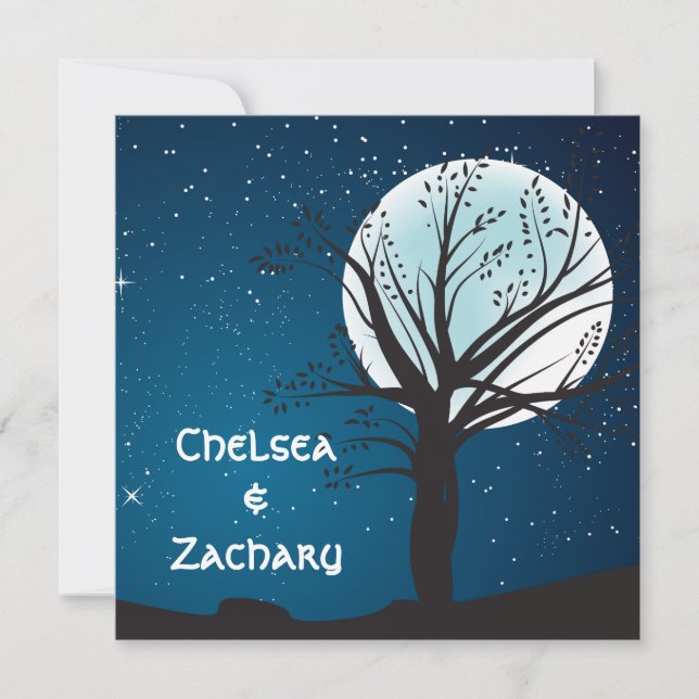 Gifta sig för fullmåne och för stjärnor inbjudningar (Framsida)