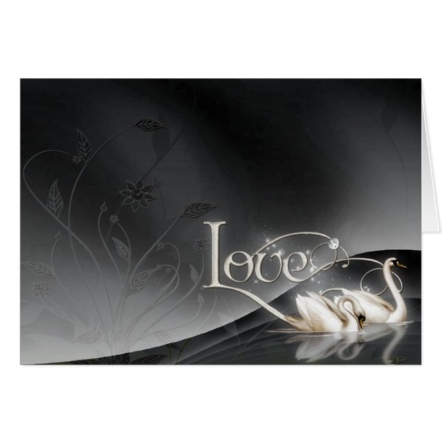 Gifta sig för kärleksvanar hälsningskort (Framsidan Horizontal)