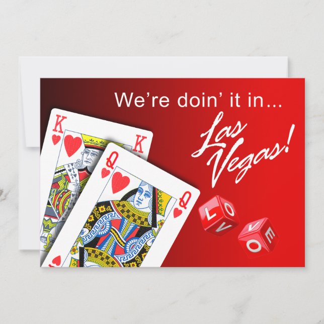 Gifta sig - göra den i röda Las Vegas Inbjudningar (Framsida)