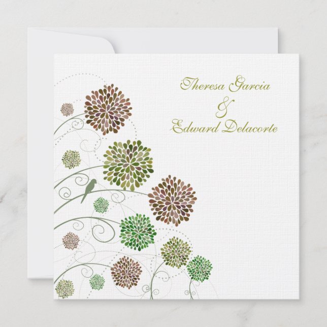 Gifta sig grön gavelpersonliginbjudan inbjudningar (Framsida)