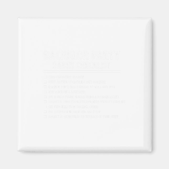 Gifta sig Groom Funny Bachelor Checklist-sida Magnet (Framsidan)