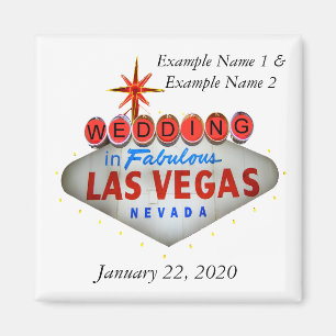 Gifta sig i den Las Vegas spara datum magneter