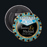 Gifta sig i Las Vegas - Baby blue Flasköppnare<br><div class="desc">Flaska-öppnare. I en gift i Las Vegas stil-design med ett baby blue och faux guld-redo för att du ska kunna anpassa dig. Det finns mer färg. 📌 Om du behöver anpassa ytterligare klickar du på knappen "Klicka för att anpassa ytterligare" eller "Anpassa eller redigera design"och användor verktyg för att ändra...</div>