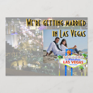 Gifta sig i Las Vegas-fotokort Inbjudningar