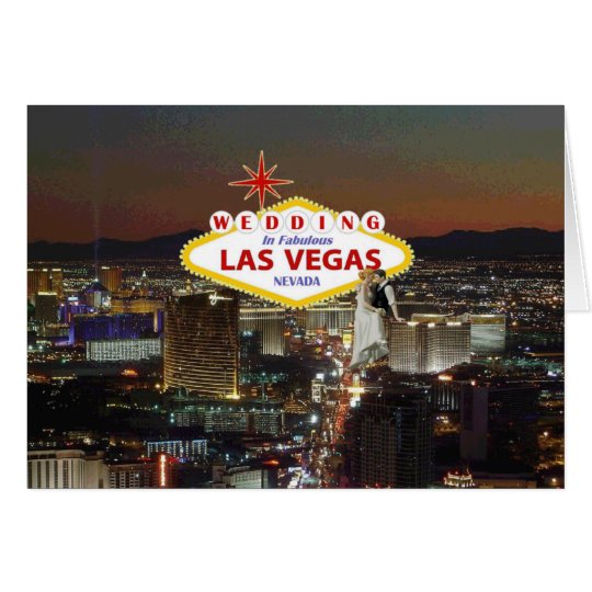 Gifta sig i sagolika Las Vegas med brud & brudgum Hälsningskort