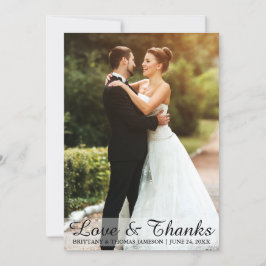 Gifta sig kärlek- & tackbrud- & brudgumfotokort tack kort