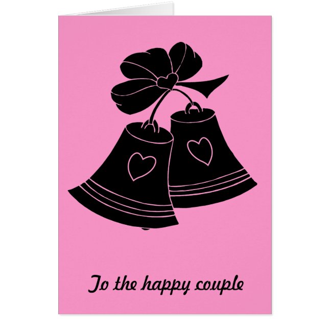 Gifta sig klockor, fuschia hälsningskort (Framsidan)