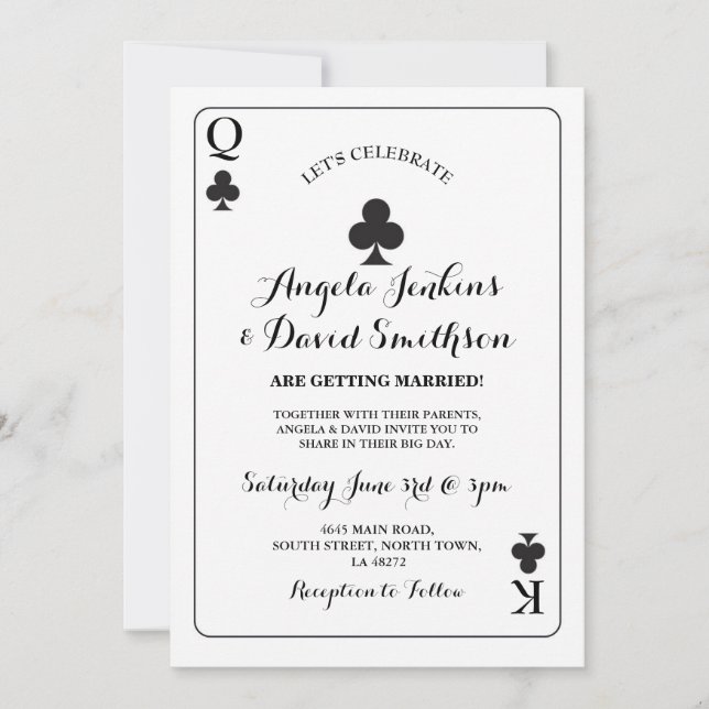 Gifta sig kungdrottningklubbar som leker inbjudningar (Framsida)