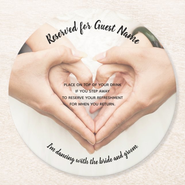 Gifta sig kustfartyget - ta inte min drink underlägg papper rund (Framsidan)