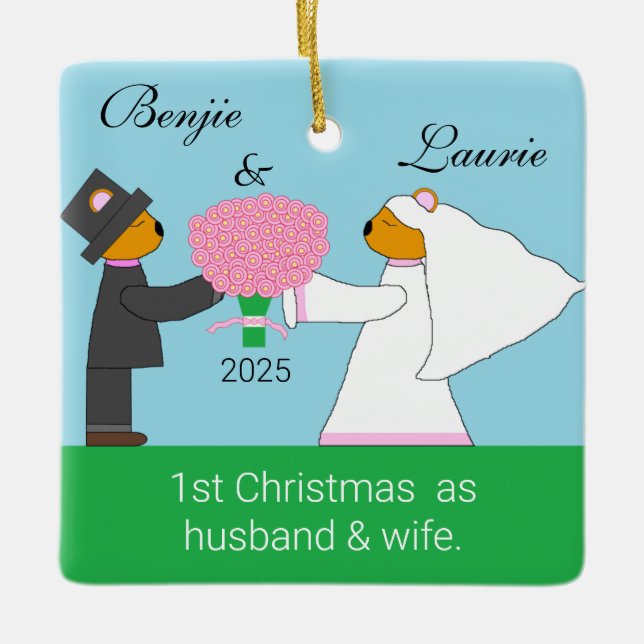 Gifta sig nallar julgransprydnad keramik (Framsida)